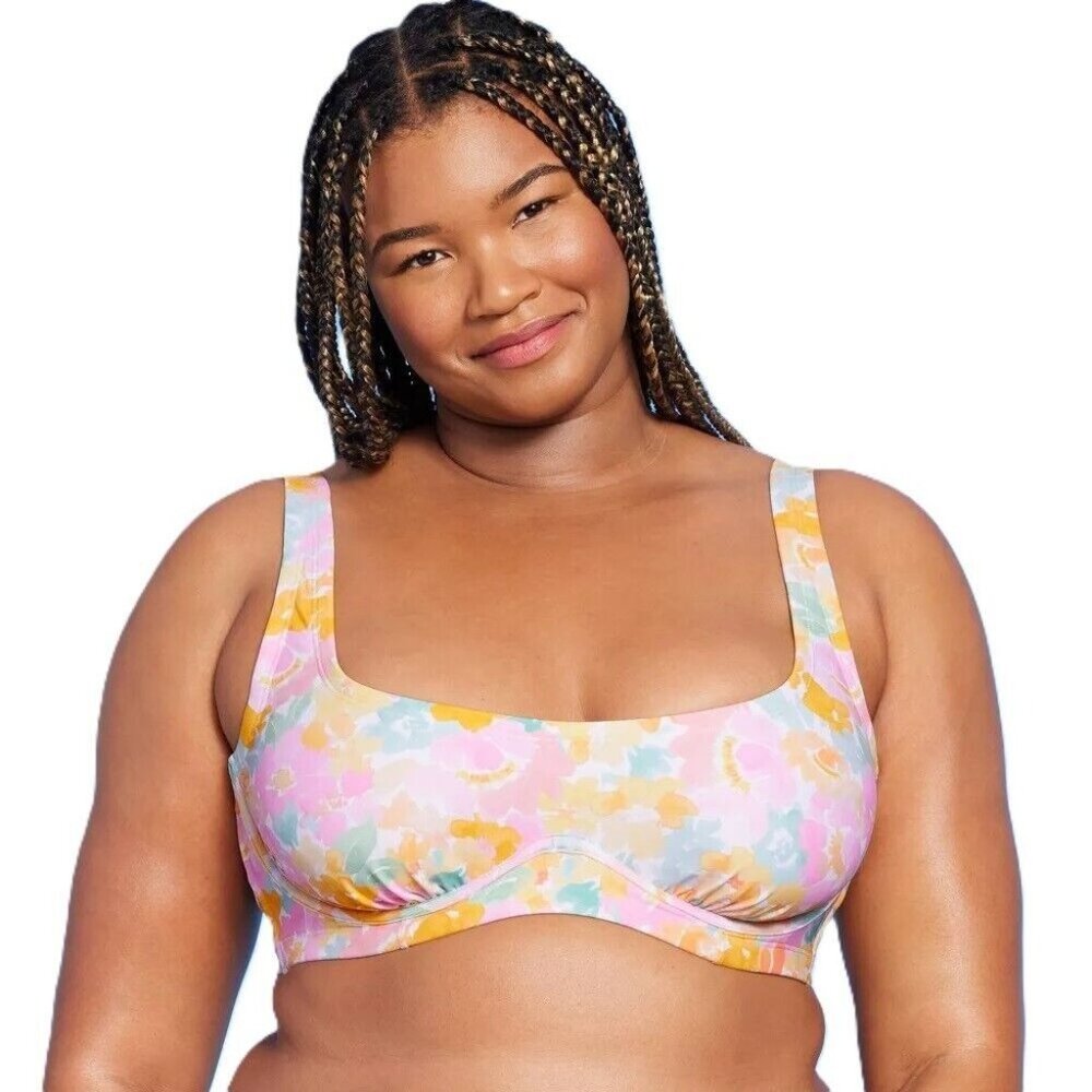 Wild Fable Pastel Floral Bikini Top
